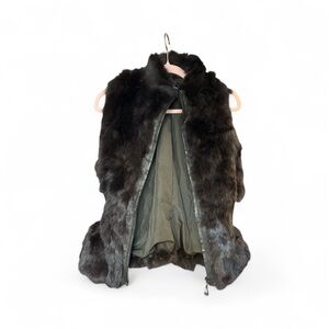 Belle Fare - Chic Dark Brown Rabbit Fur Vest